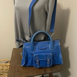 Chloe Hand Bag Edith Blue Leather 1716845 Satchel